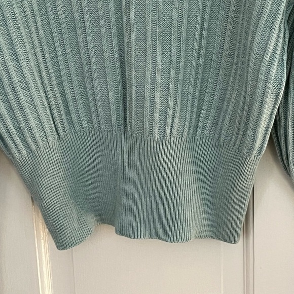 Truth by Republic Textured Wool Blend Aqua Ribbed Knit Long Sleeve Sweater Small - Picture 9 of 16